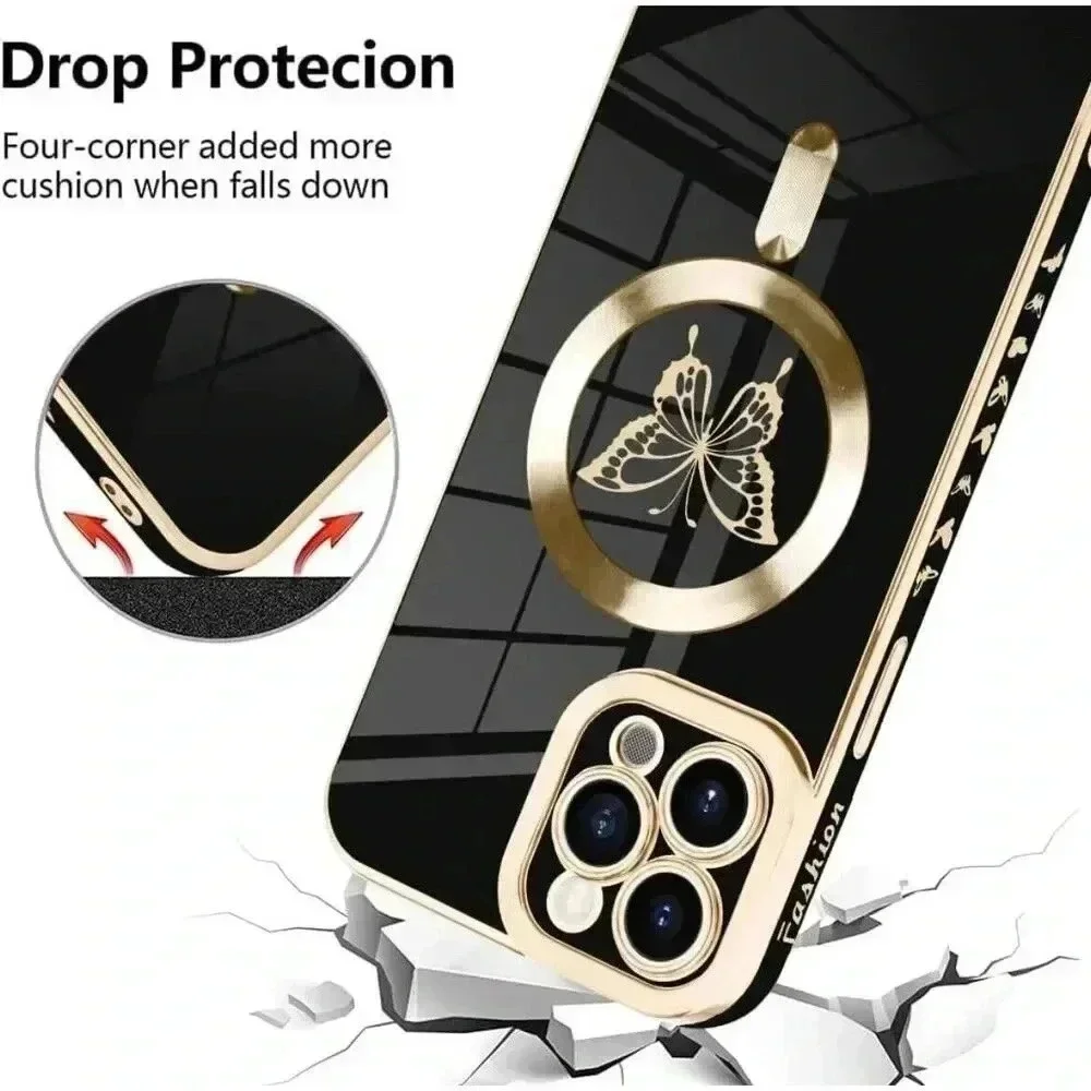 Butterfly Magsafe Case for iPhone 11 Pro‎ Max with Screen Protector Black